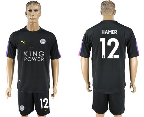 Leicester City #12 Hamer Black Goalkeeper Soccer Club Jersey